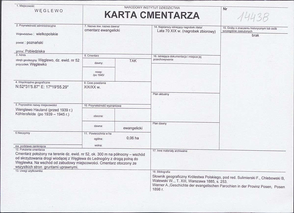 KC - Karta cmentarza, skan nr 1
