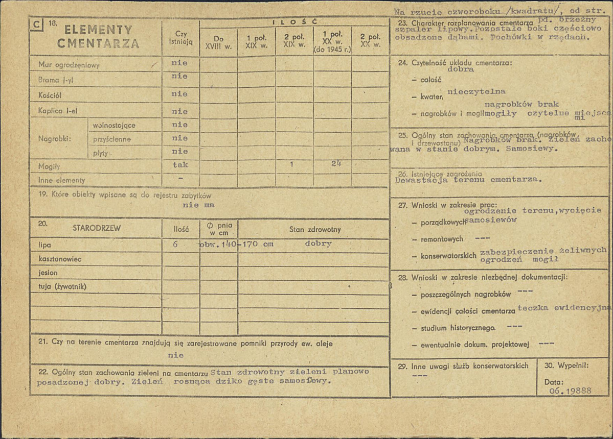 Karta cmentarza, skan nr 2