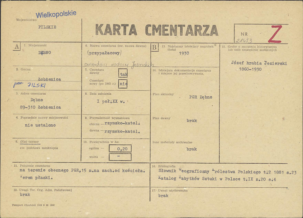 Karta cmentarza, skan nr 1