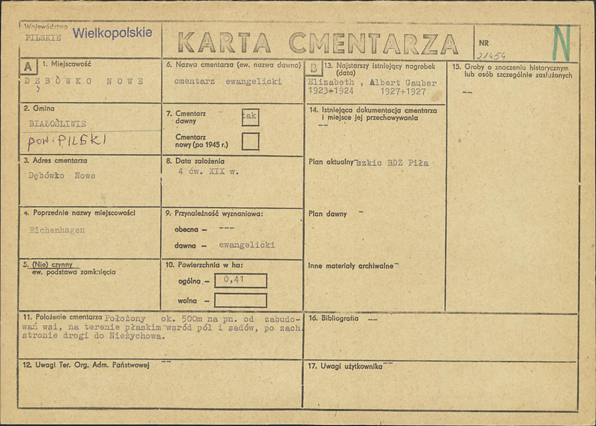 Karta cmentarza, skan nr 1