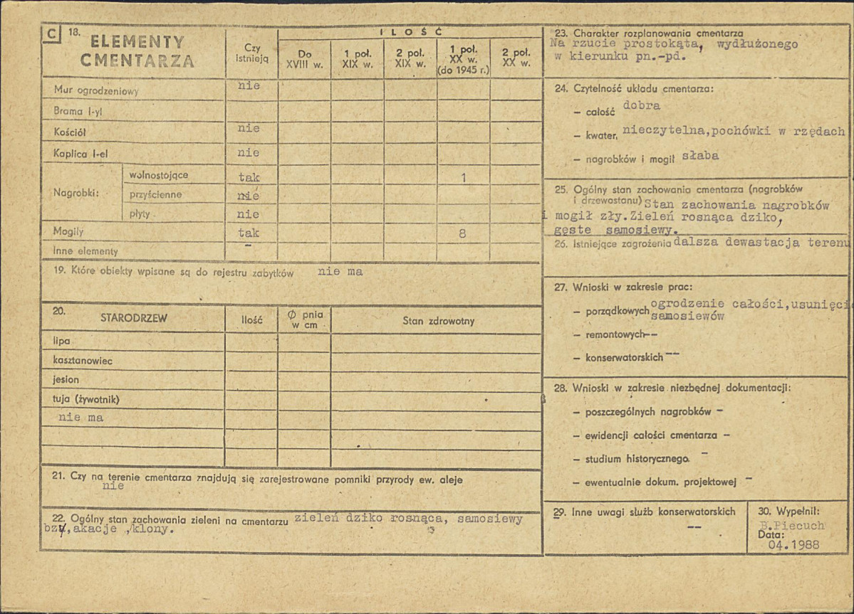 Karta cmentarza, skan nr 2
