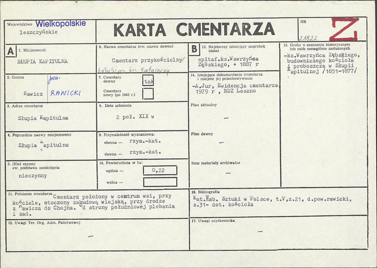 Karta cmentarza, skan nr 1
