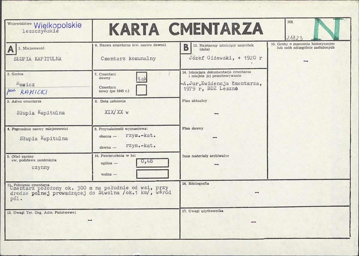 Karta cmentarza, skan nr 1