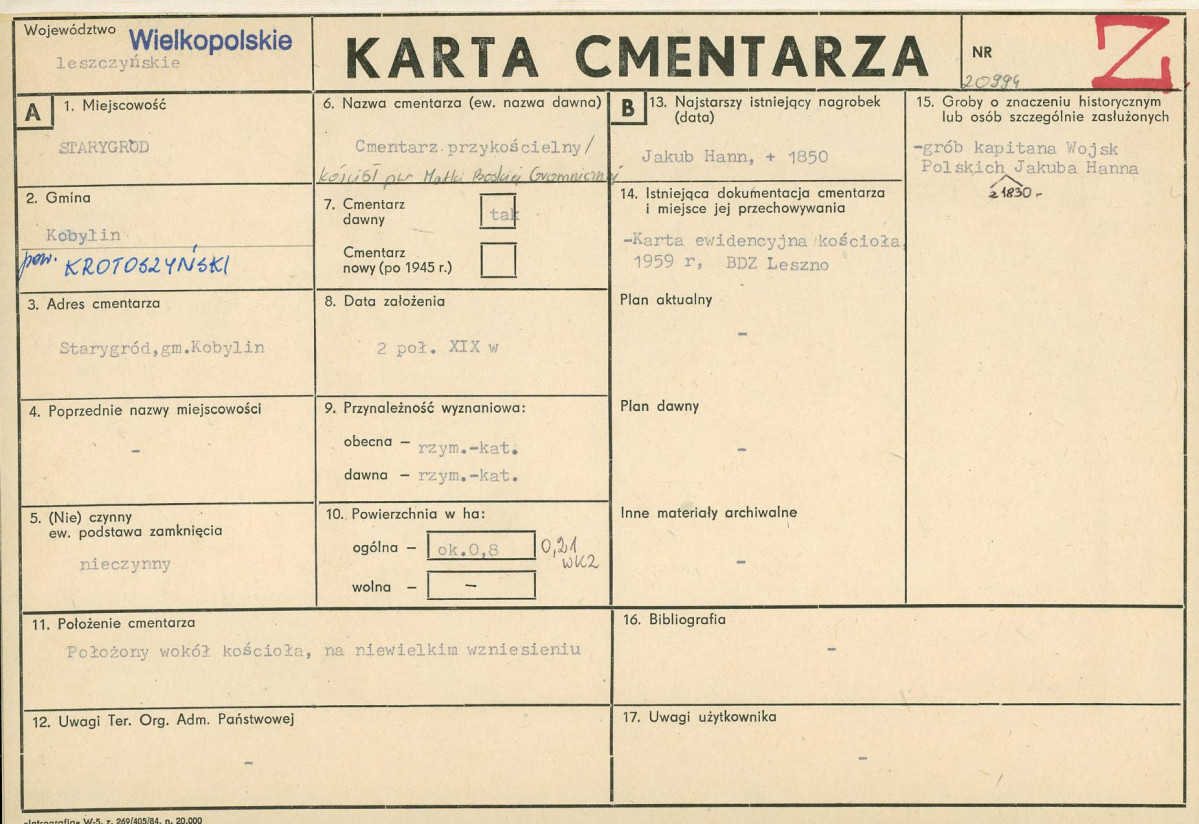 Karta cmentarza, skan nr 1