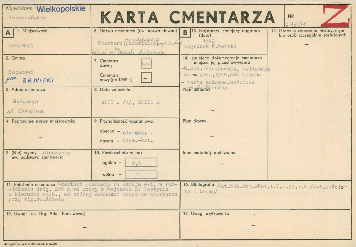 Karta cmentarza, skan nr 1