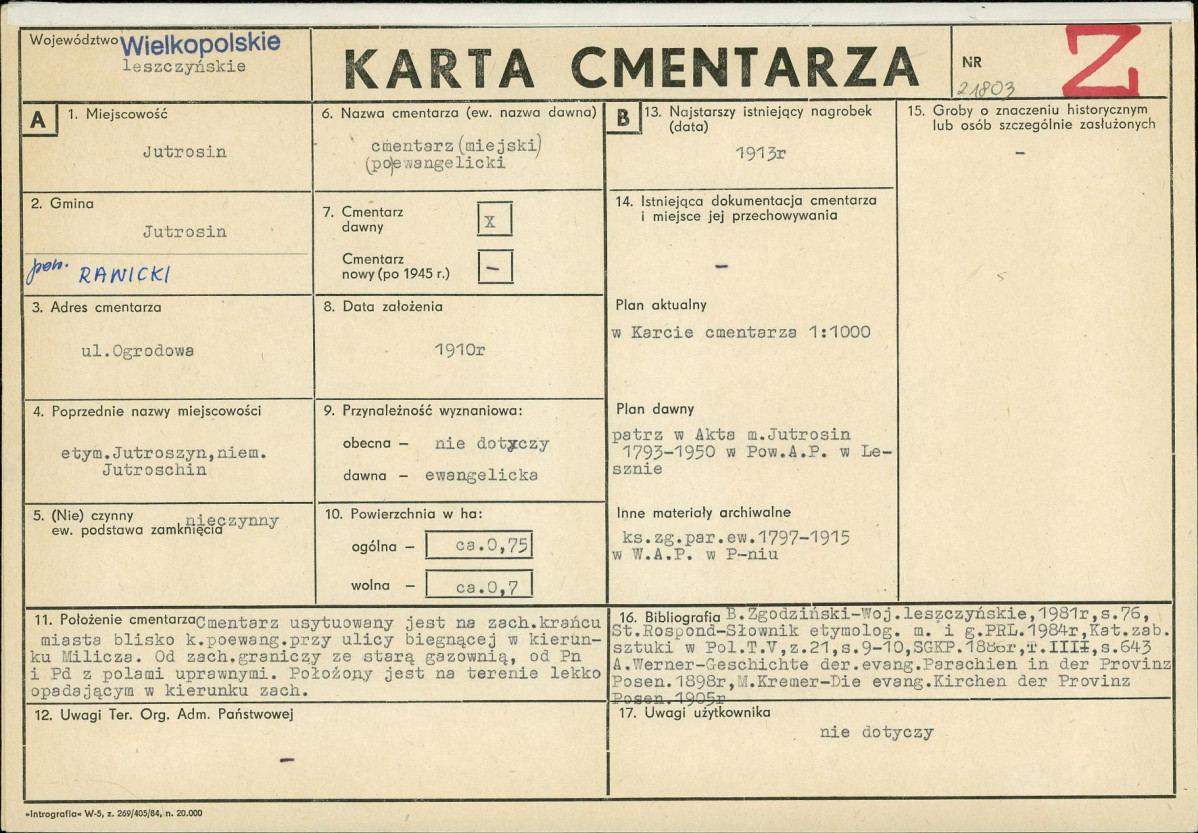 Karta cmentarza, skan nr 1