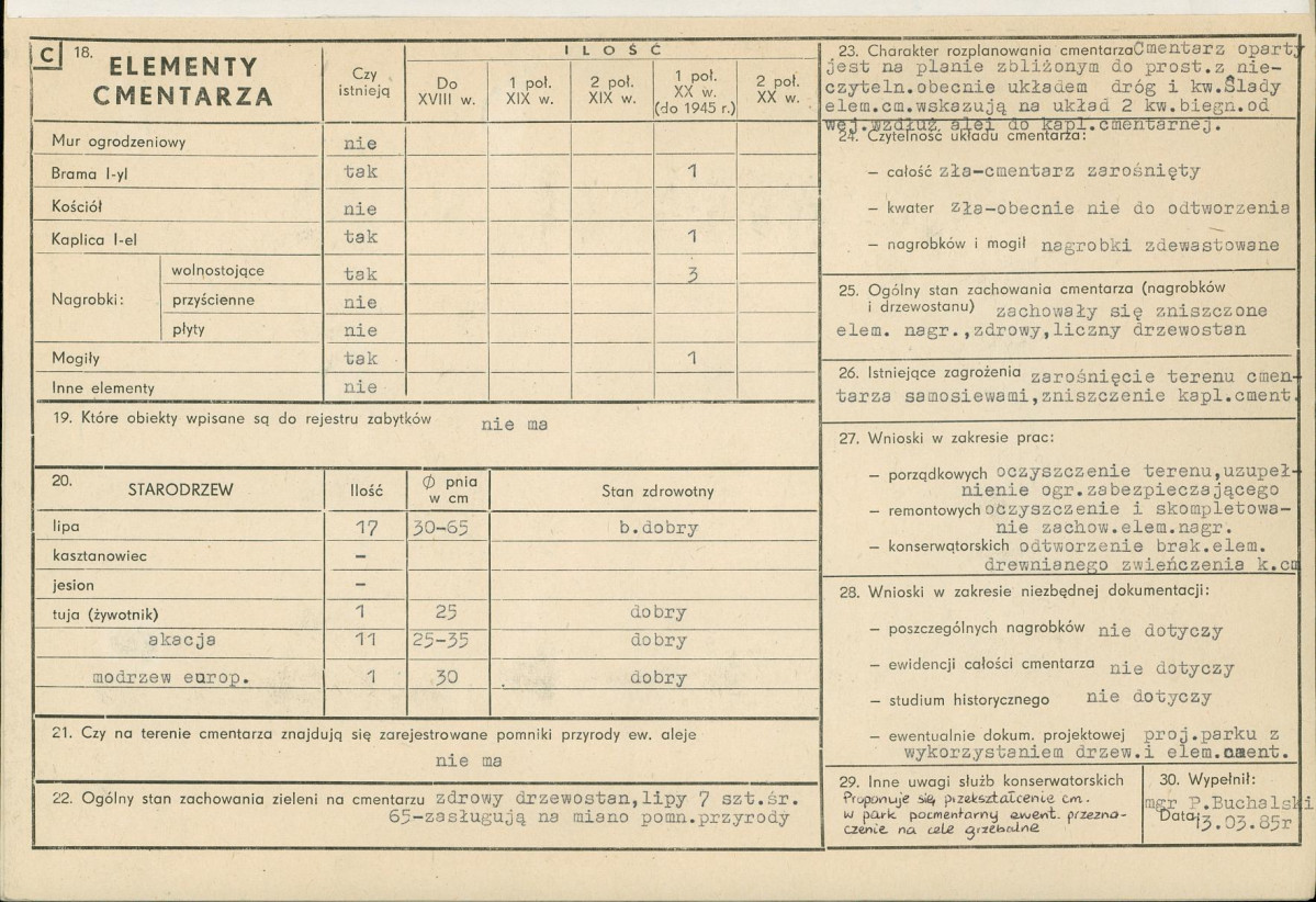 Karta cmentarza, skan nr 2