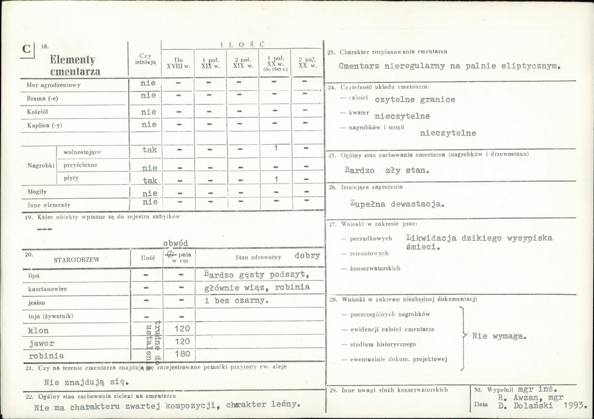 Karta cmentarza, skan nr 2
