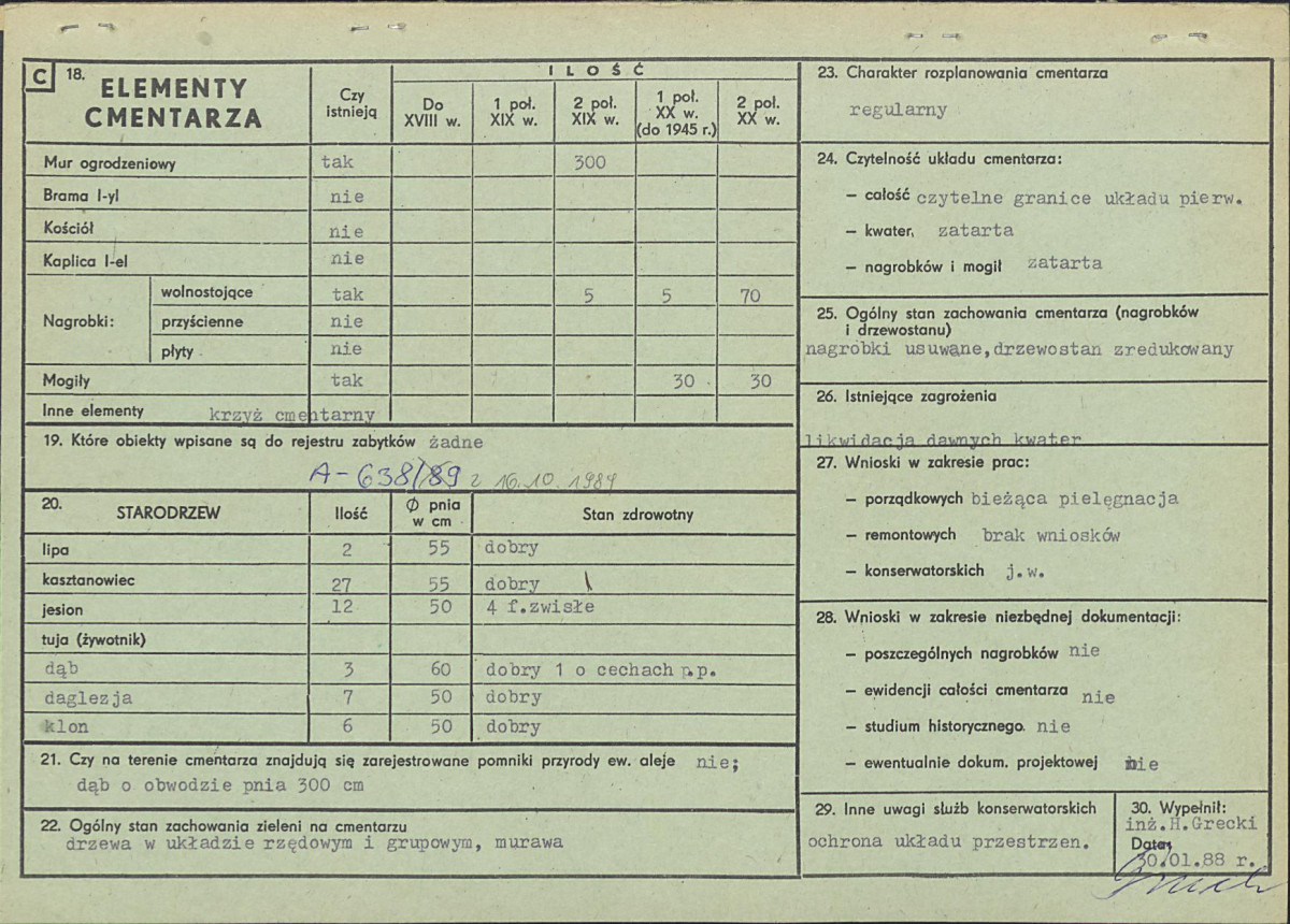 Karta cmentarza, skan nr 2