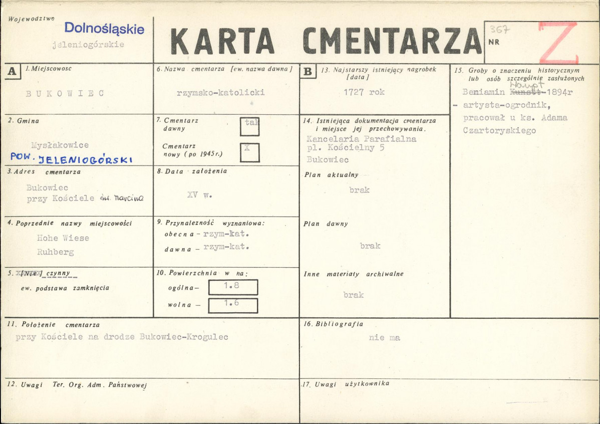 Karta cmentarza, skan nr 1