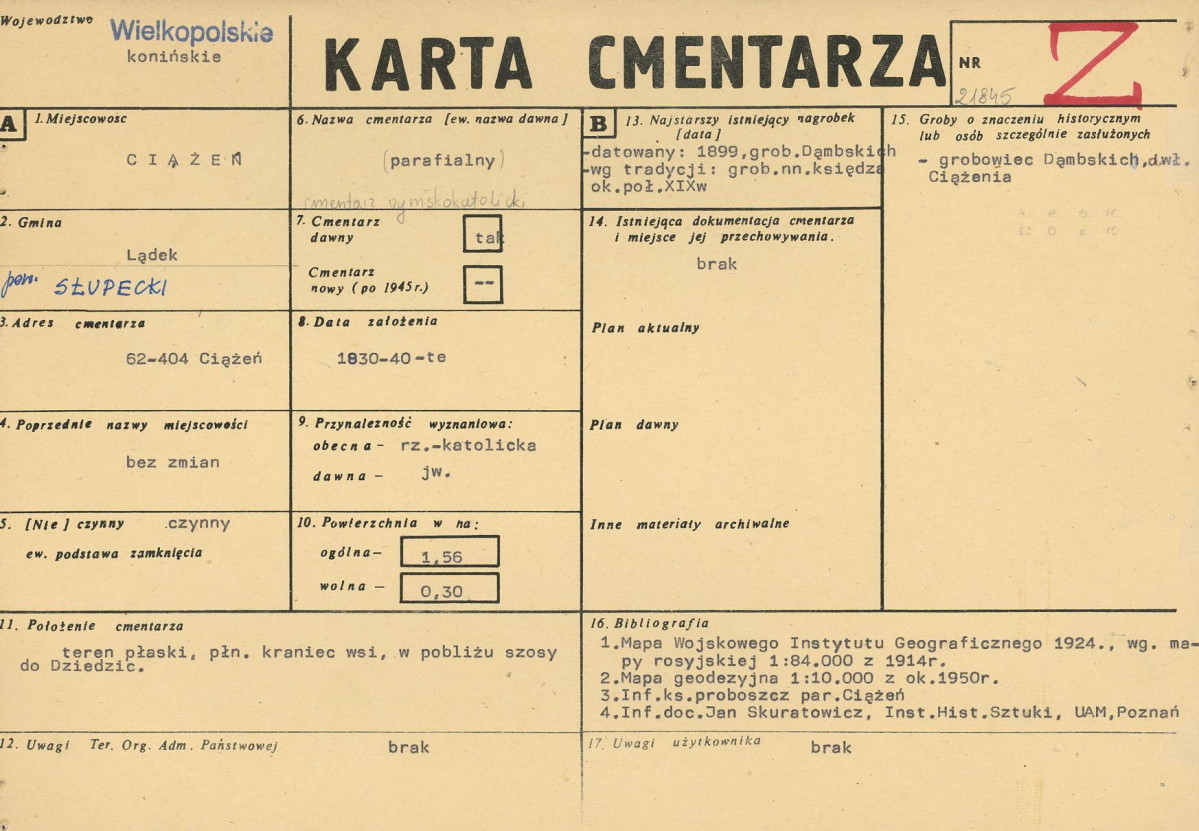 Karta cmentarza, skan nr 1