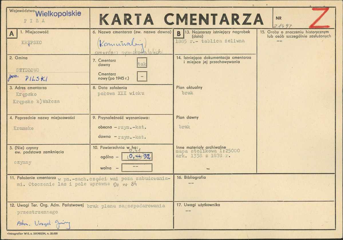 Karta cmentarza, skan nr 1