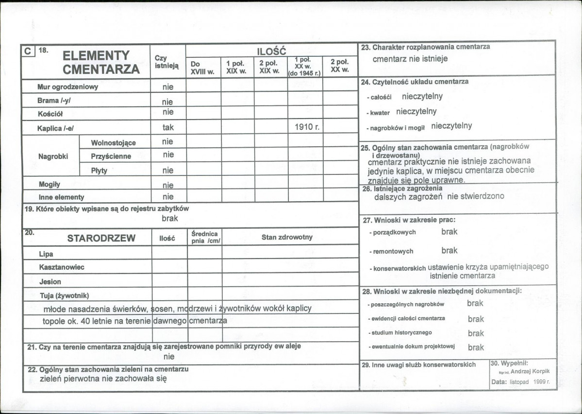 Karta cmentarza, skan nr 2