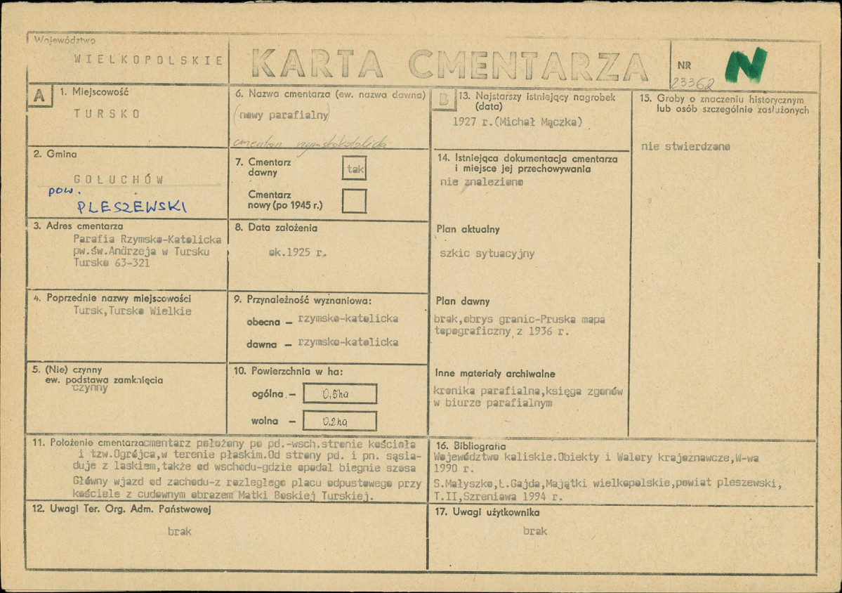 Karta cmentarza, skan nr 1