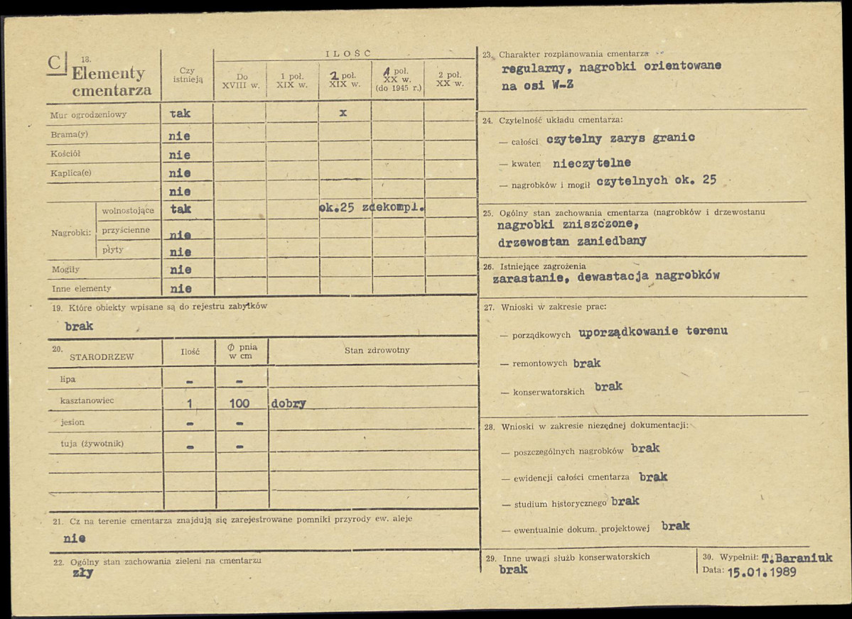 Karta cmentarza, skan nr 2