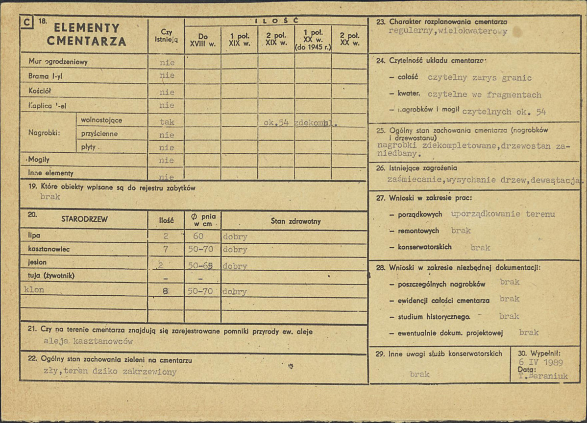 Karta cmentarza, skan nr 2