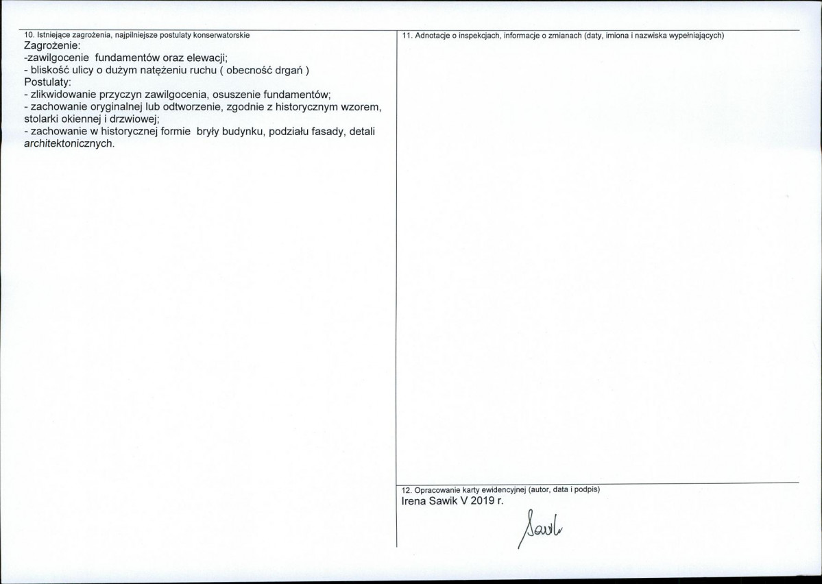 Karta obiektu niewpisanego do rejestru, skan nr 2