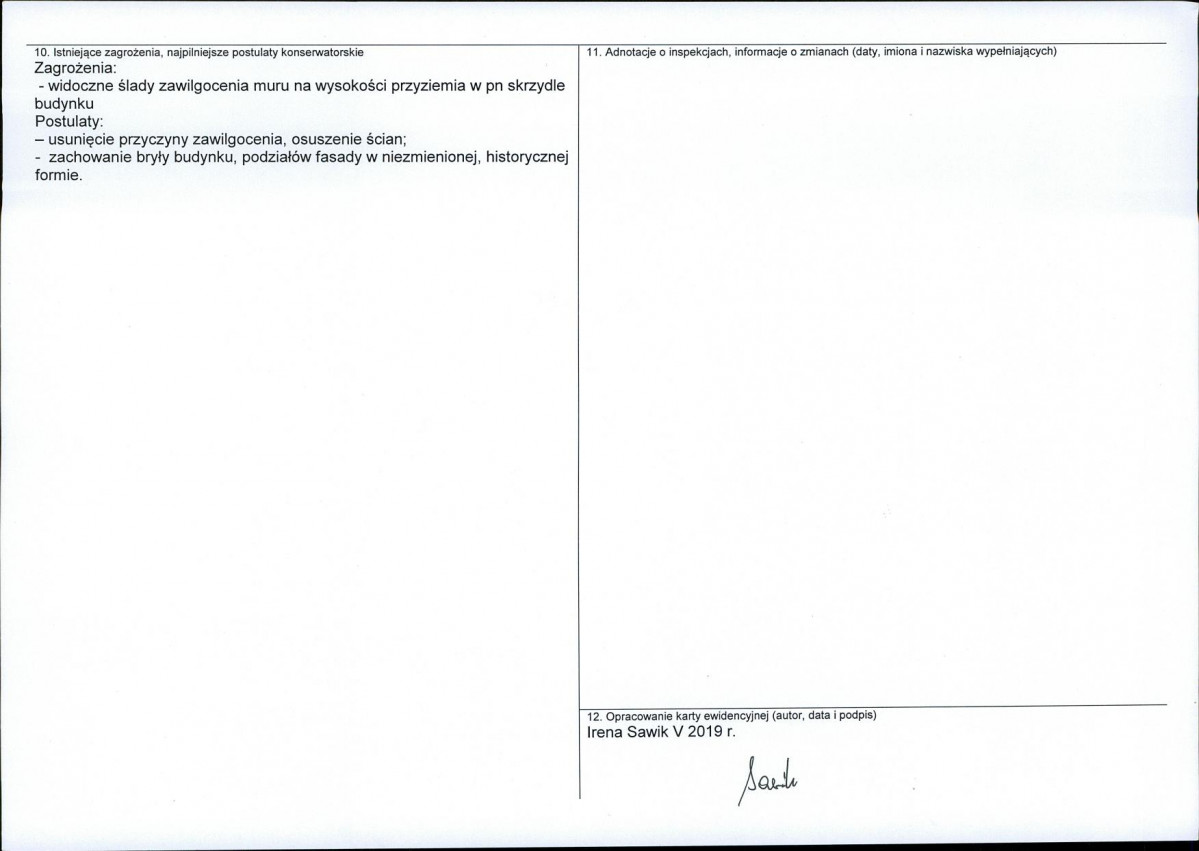 Karta obiektu niewpisanego do rejestru, skan nr 2