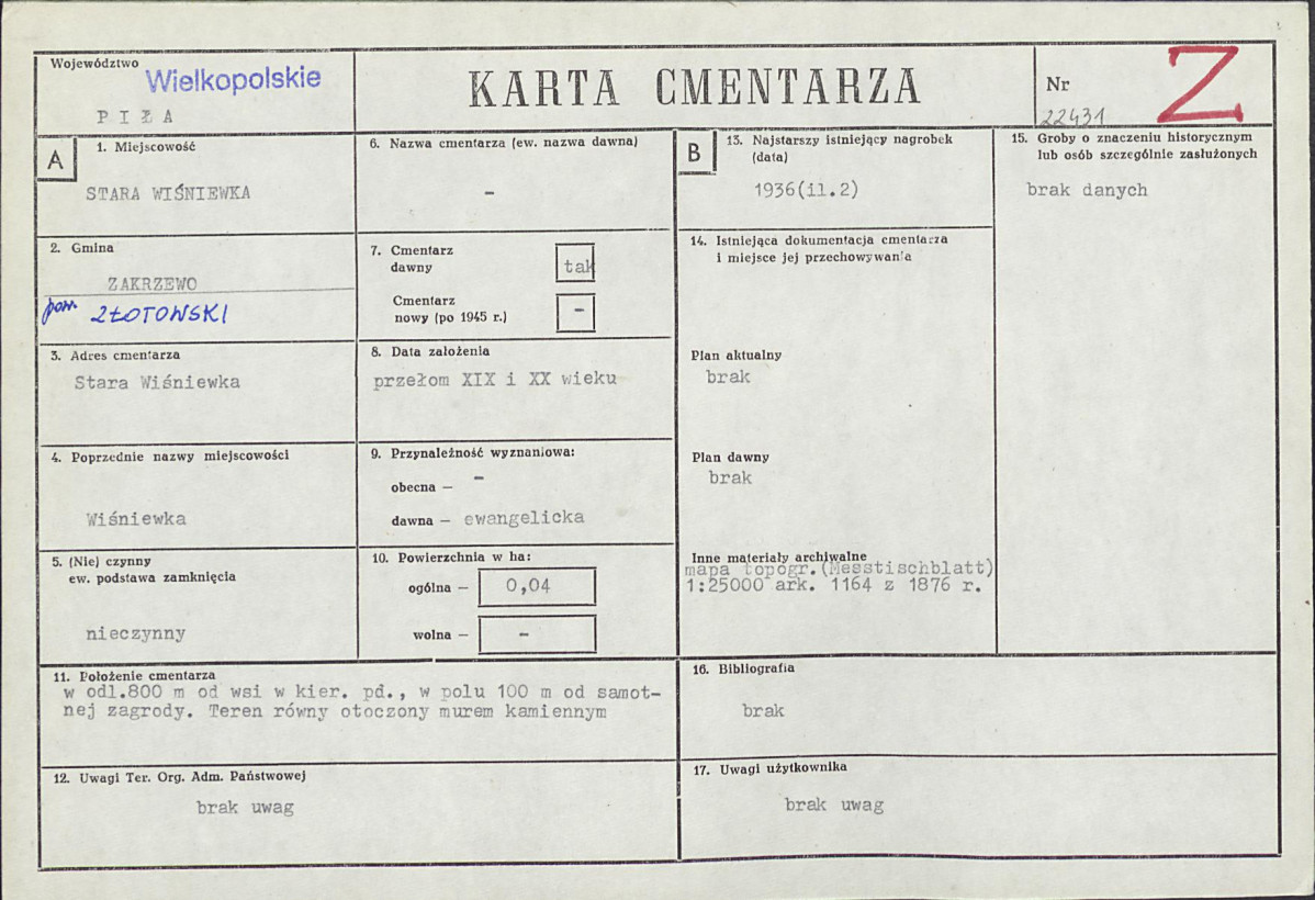 Karta cmentarza, skan nr 1