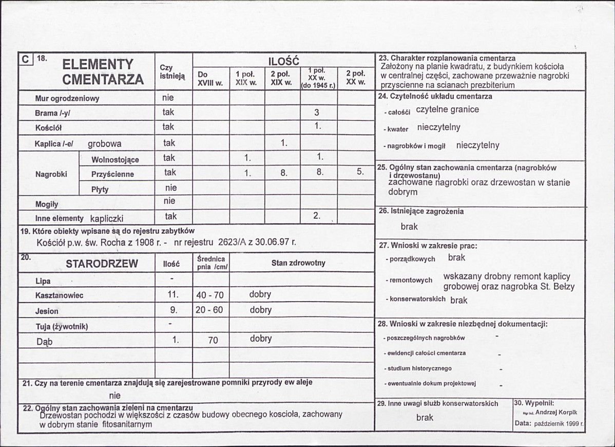 KC - Karta cmentarza, skan nr 2