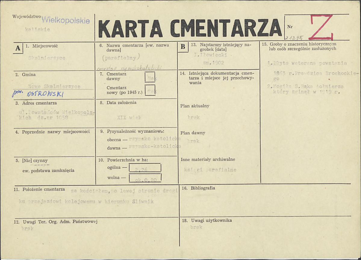Karta cmentarza, skan nr 1
