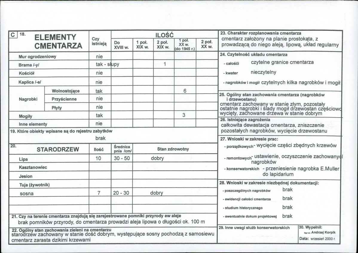 KC - Karta cmentarza, skan nr 2
