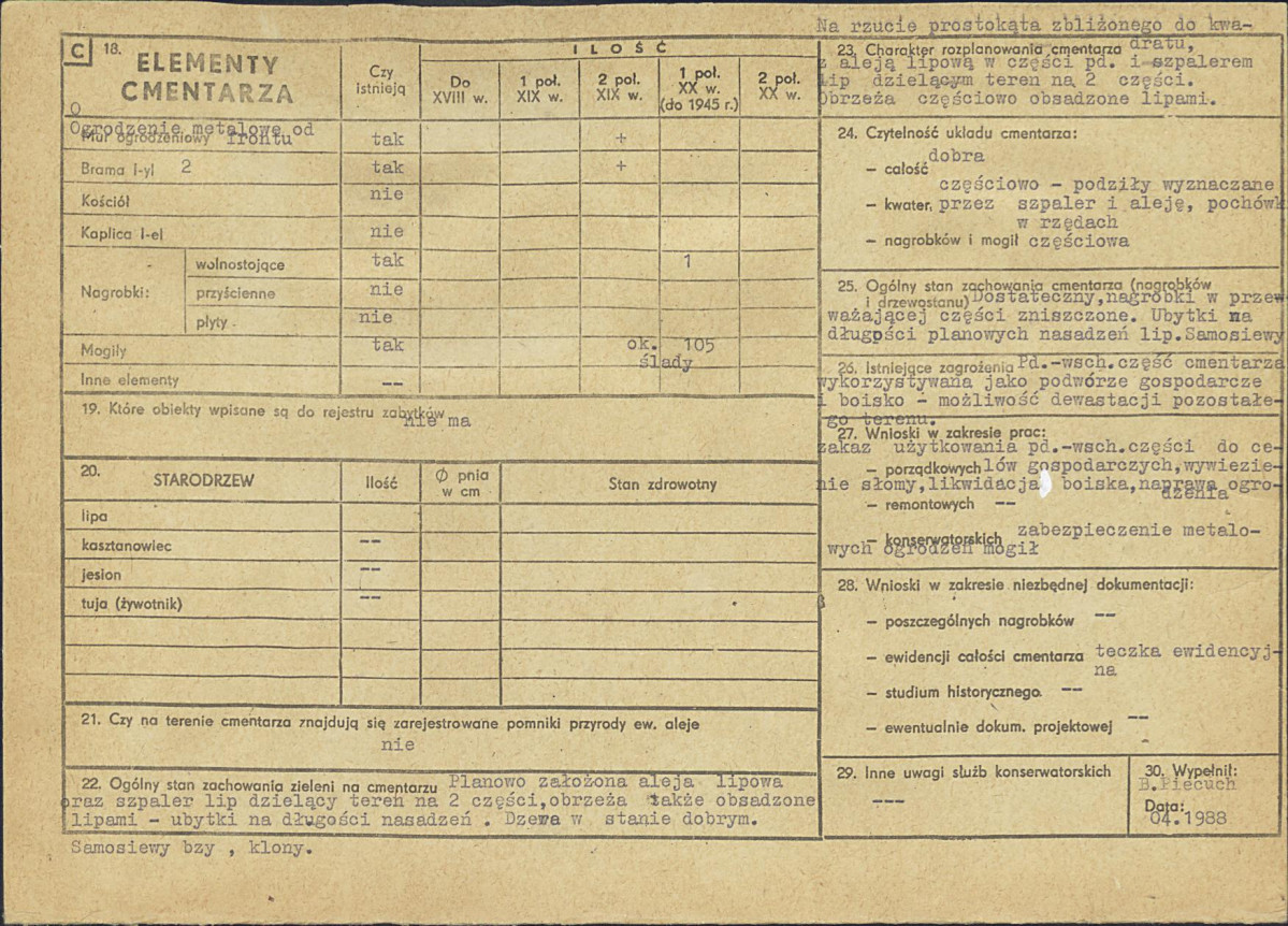 Karta cmentarza, skan nr 2
