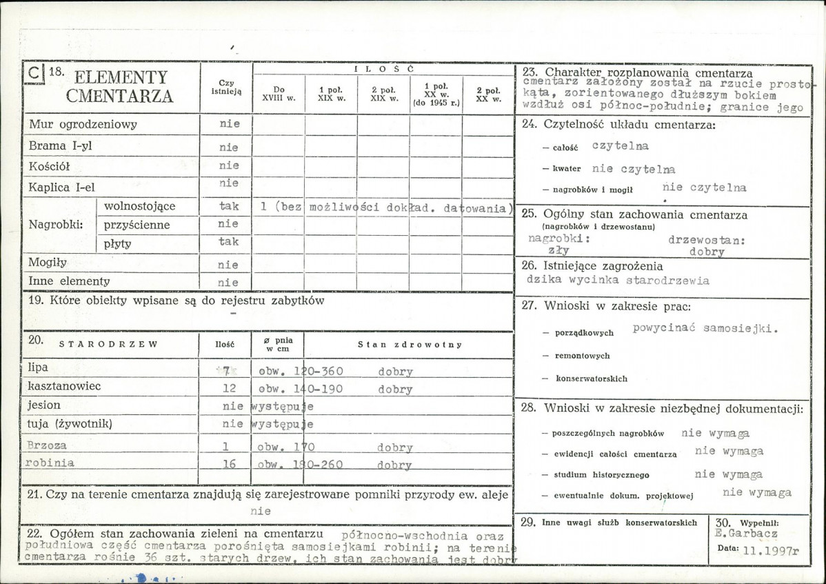 KC - Karta cmentarza, skan nr 2