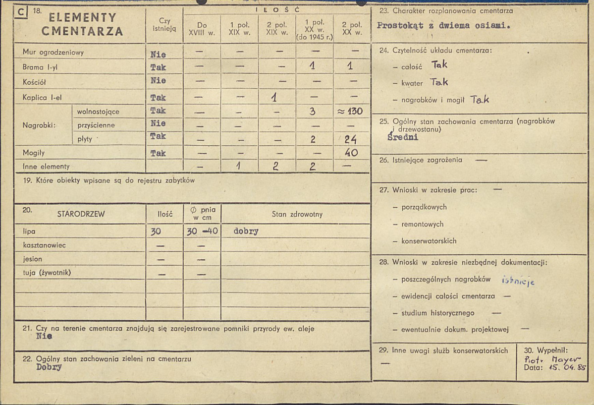 KC - Karta cmentarza, skan nr 2