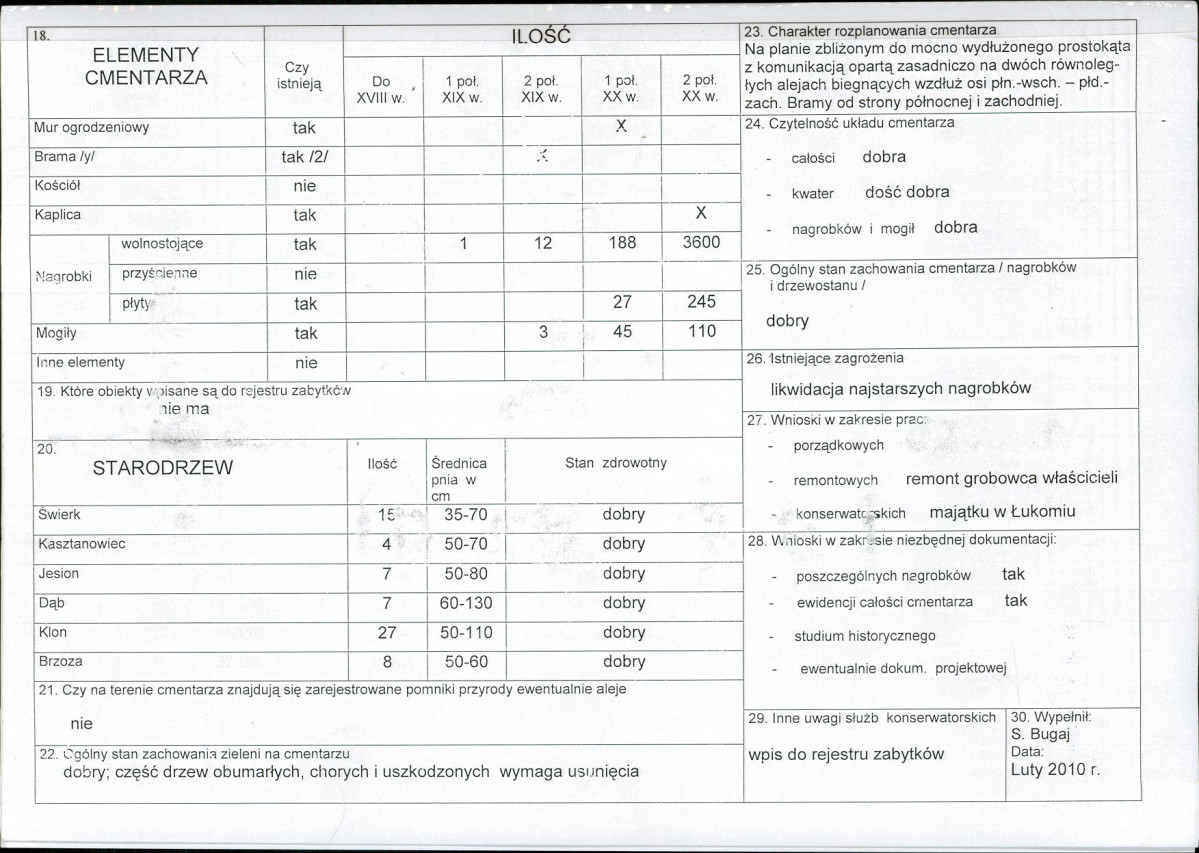 KC - Karta cmentarza, skan nr 2