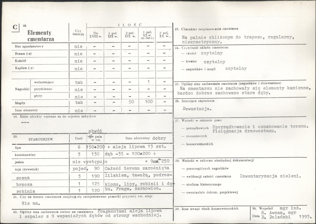 Karta cmentarza, skan nr 2
