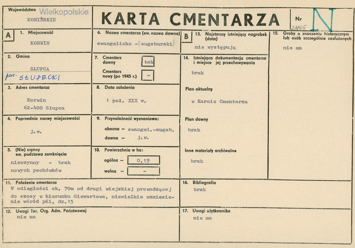 Karta cmentarza, skan nr 1