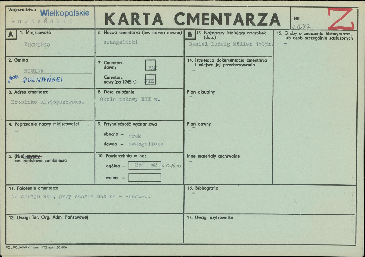 KC - Karta cmentarza, skan nr 1