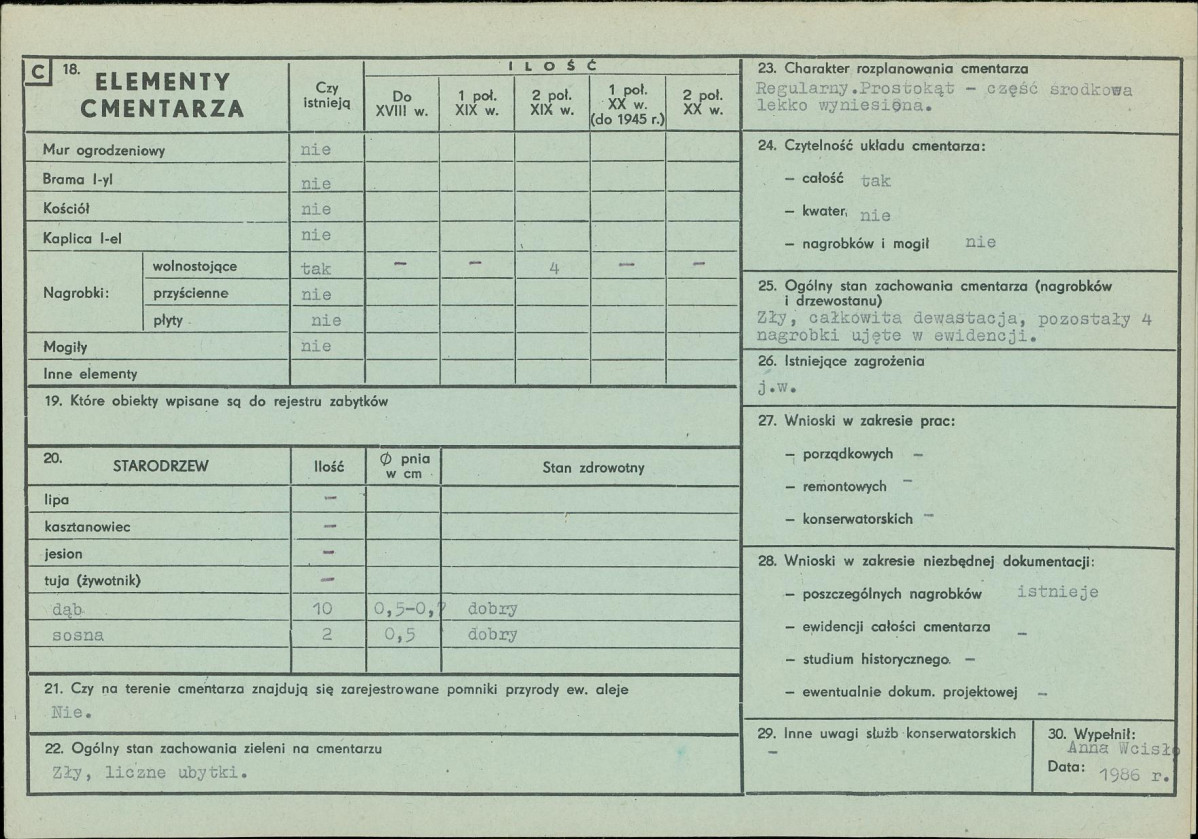 KC - Karta cmentarza, skan nr 2
