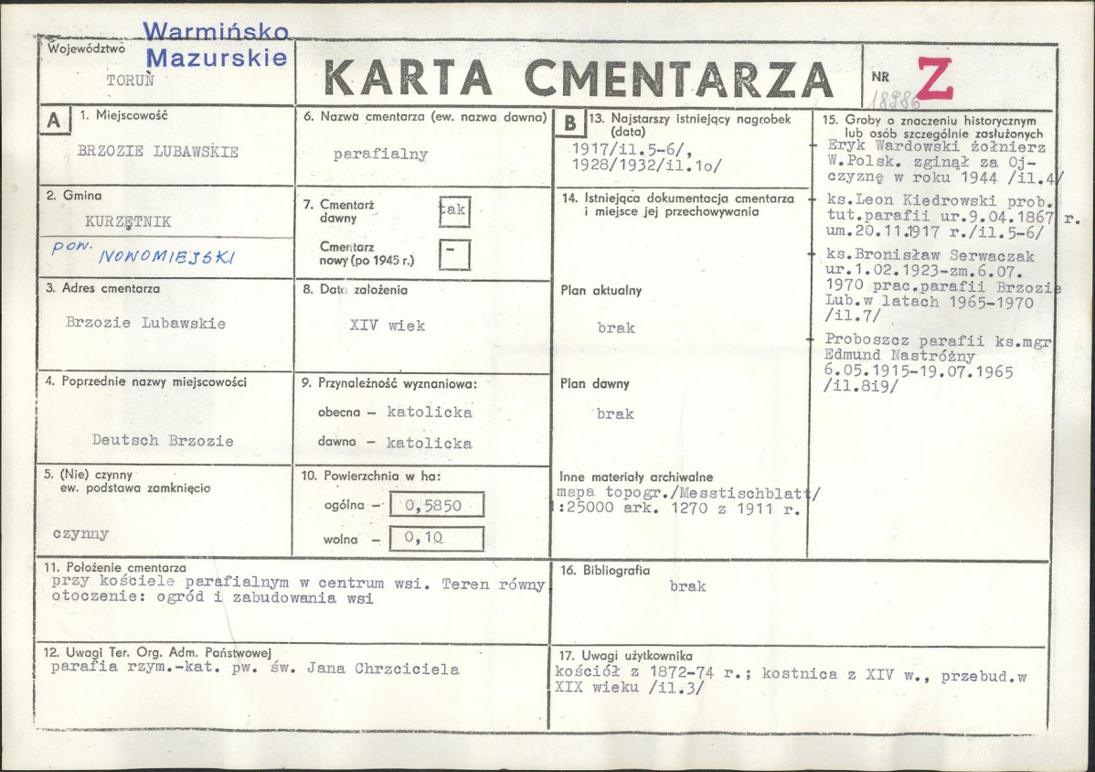 Karta cmentarza, skan nr 1