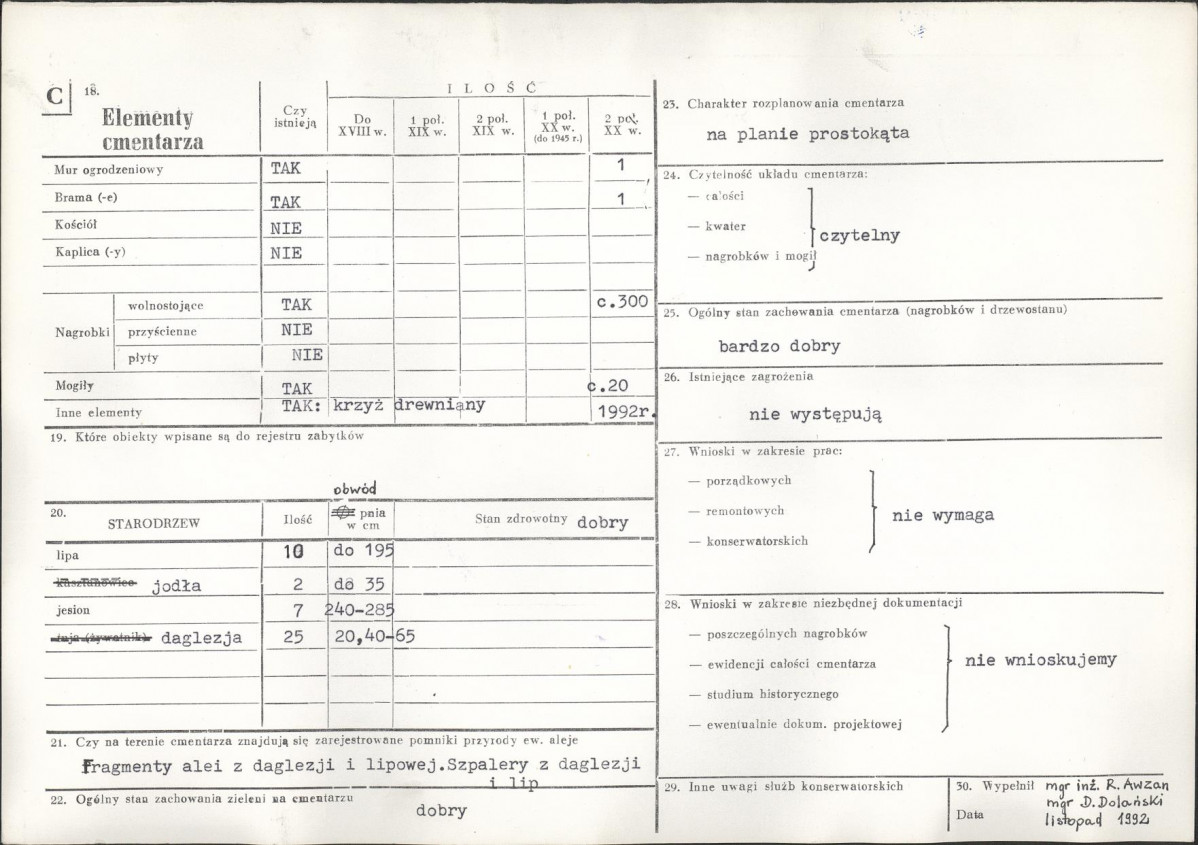 Karta cmentarza, skan nr 2