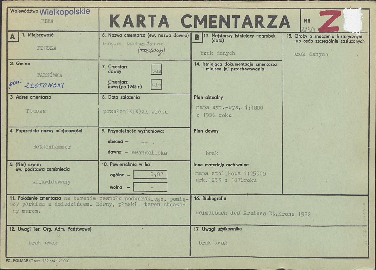 Karta cmentarza, skan nr 1