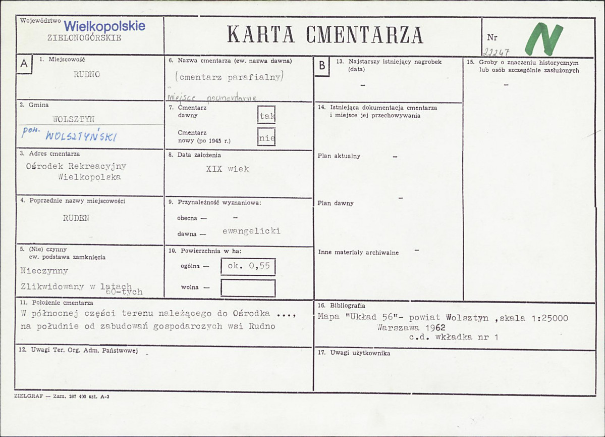 KC - Karta cmentarza, skan nr 1
