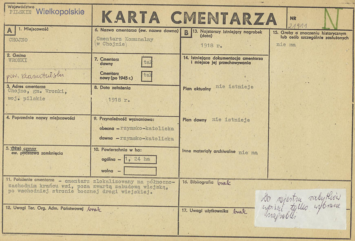 Karta cmentarza, skan nr 1