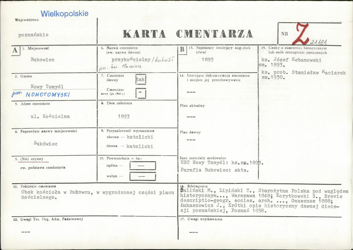 Karta cmentarza, skan nr 1