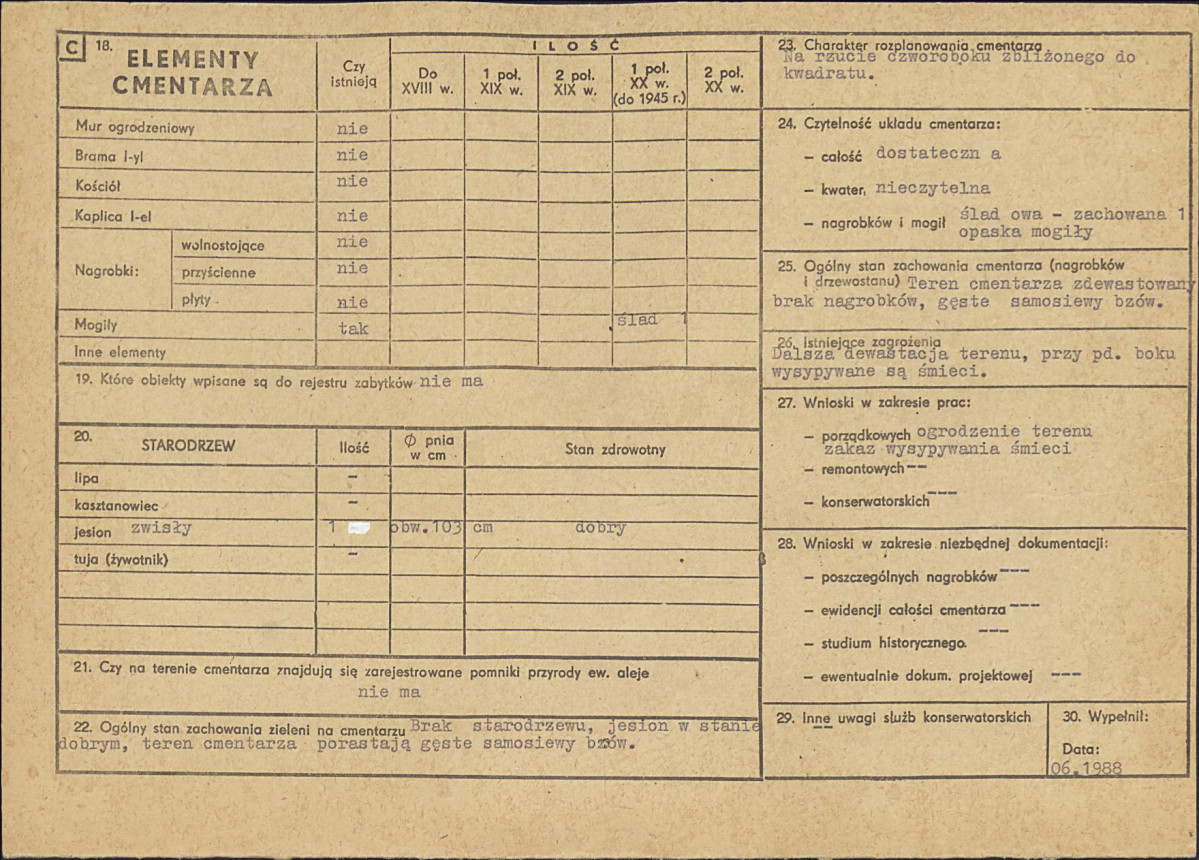 Karta cmentarza, skan nr 2