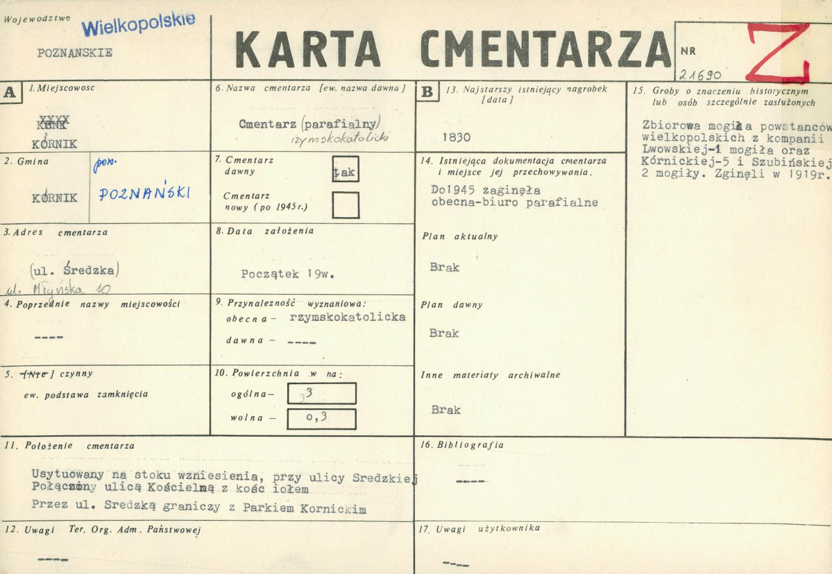 KC - Karta cmentarza, skan nr 1