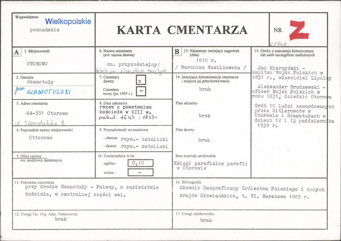 Karta cmentarza, skan nr 1