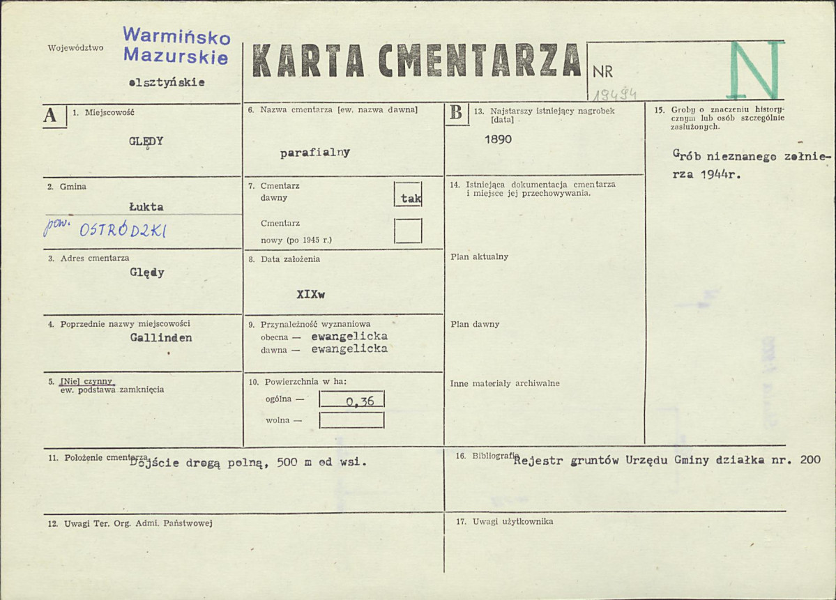 Karta cmentarza, skan nr 1