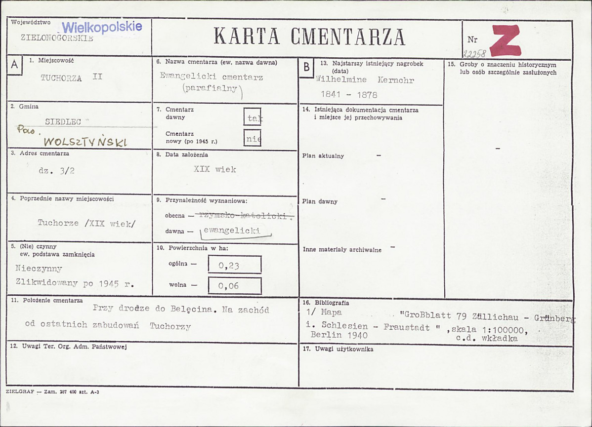 KC - Karta cmentarza, skan nr 1