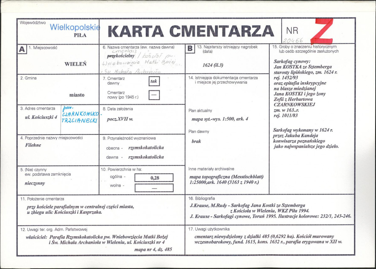 Karta cmentarza, skan nr 1