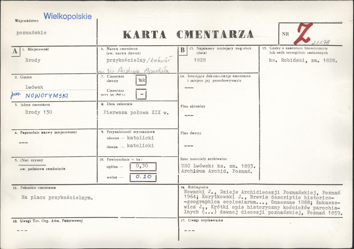 Karta cmentarza, skan nr 1