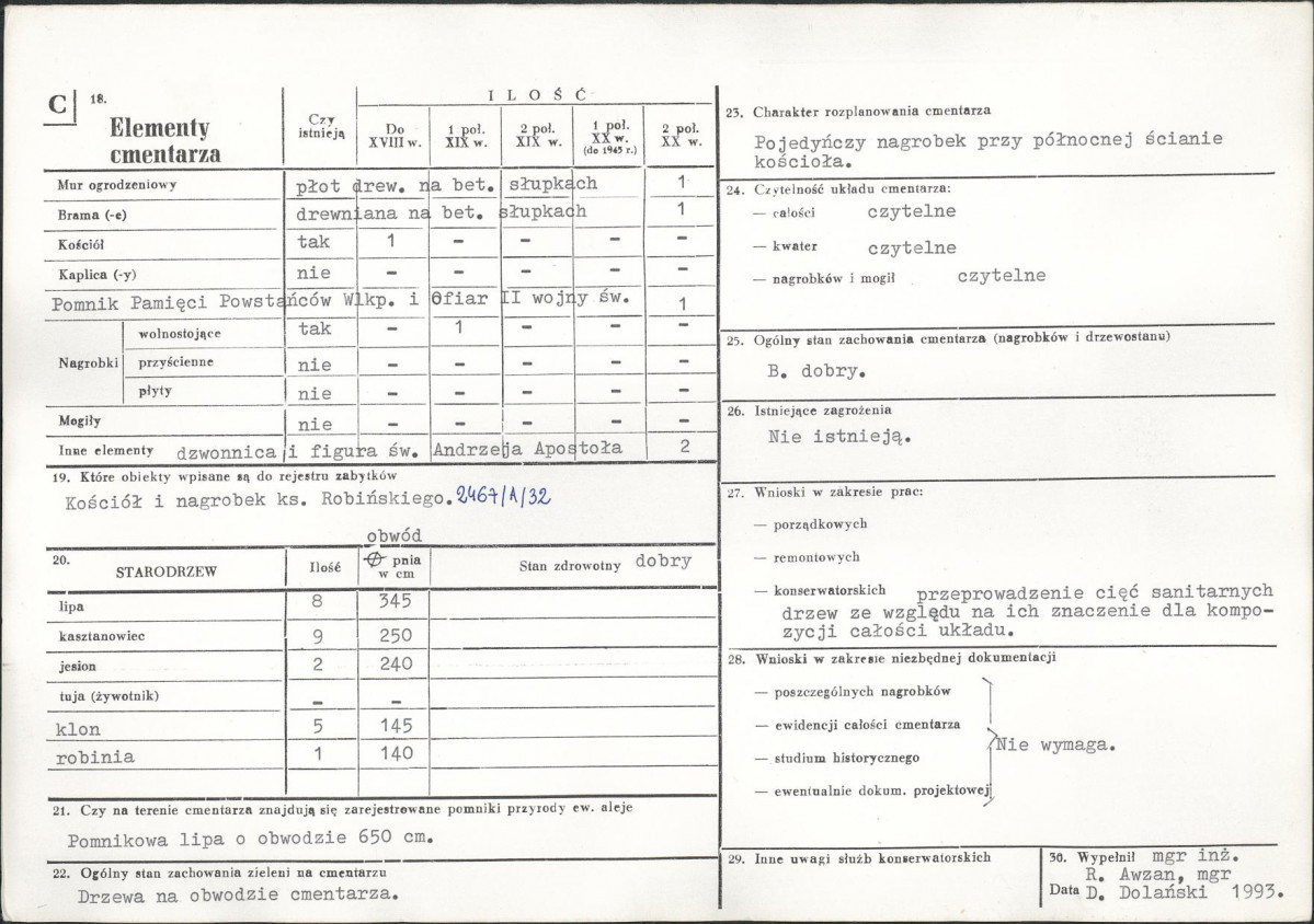 Karta cmentarza, skan nr 2