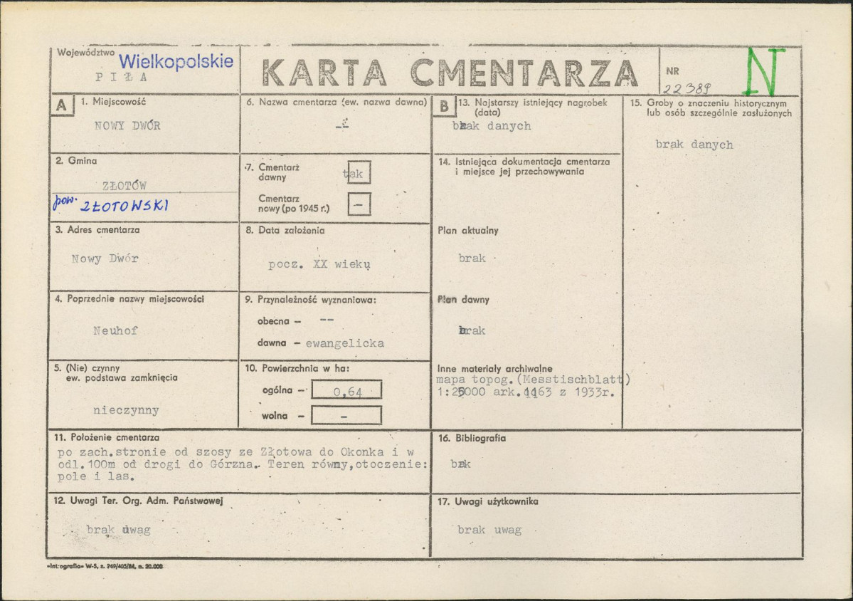 Karta cmentarza, skan nr 1