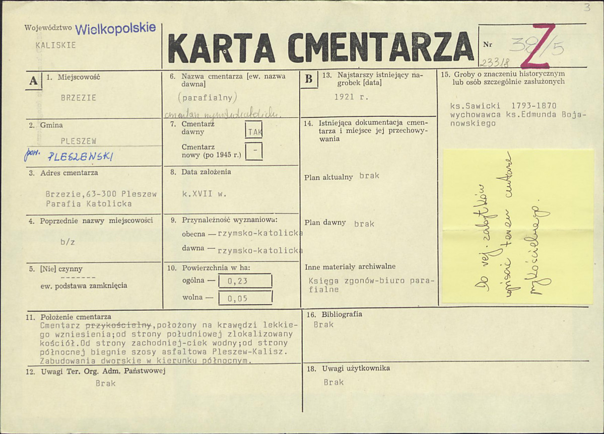 Karta cmentarza, skan nr 1